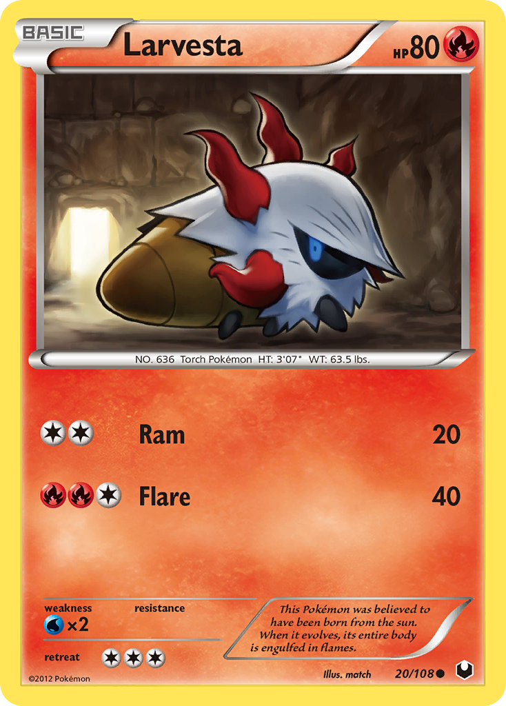 Larvesta (20/108) [Black & White: Dark Explorers] - Comfy Hobbies