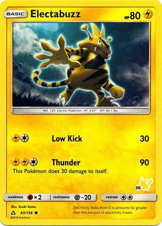 Electabuzz (43/156) (Pikachu Stamp #58) [Battle Academy 2020] - Comfy Hobbies