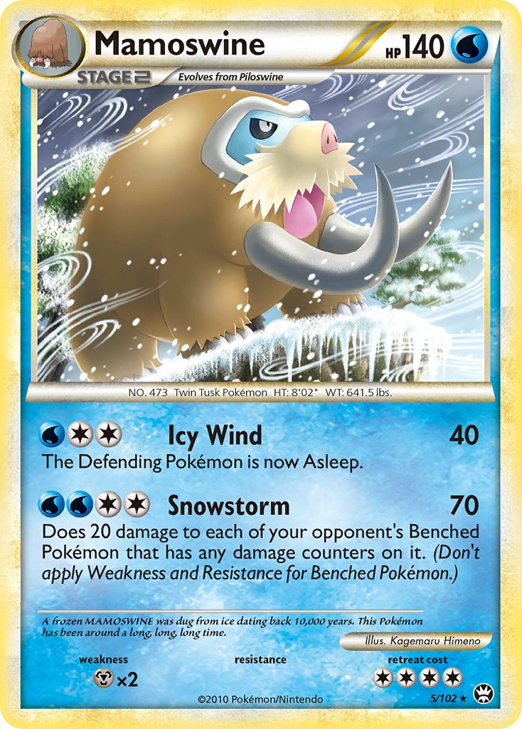 Mamoswine (5/102) (Cracked Ice Holo) (Theme Deck Exclusive) [HeartGold & SoulSilver: Triumphant] - Comfy Hobbies
