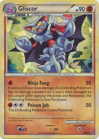 Gliscor (4/90) (Cracked Ice Holo) (Blister Exclusive) [HeartGold & SoulSilver: Undaunted] - Comfy Hobbies