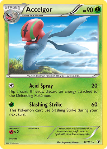 Accelgor (12/101) (Cracked Ice Holo) (Theme Deck Exclusive) [Black & White: Noble Victories] - Comfy Hobbies