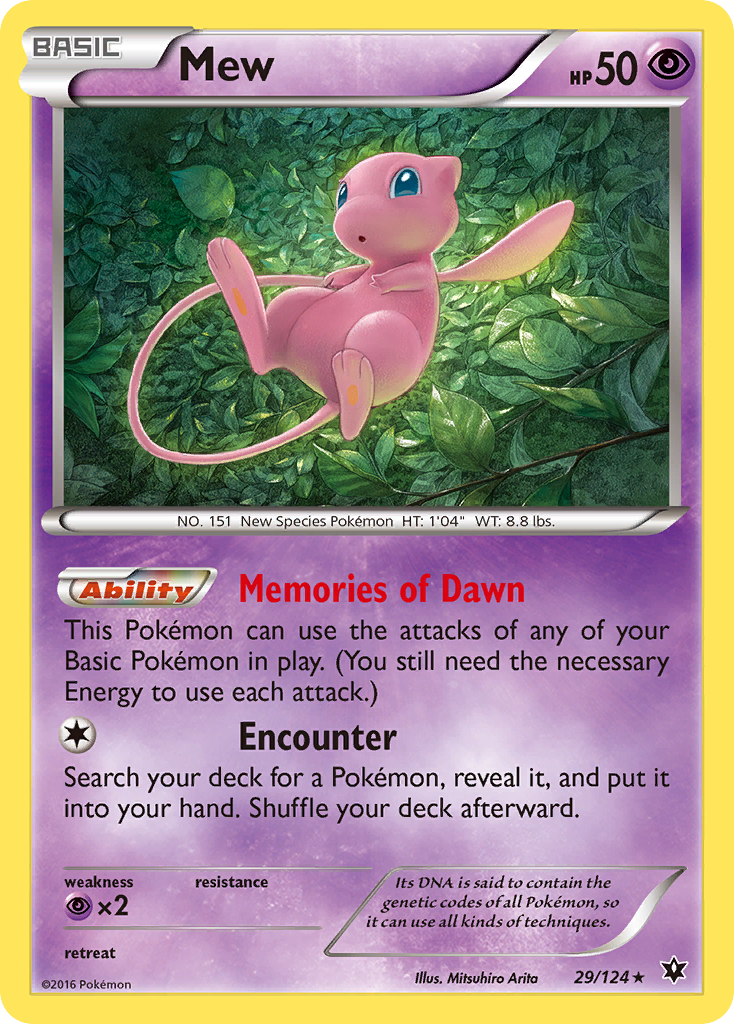 Mew (29/124) [XY: Fates Collide] - Comfy Hobbies