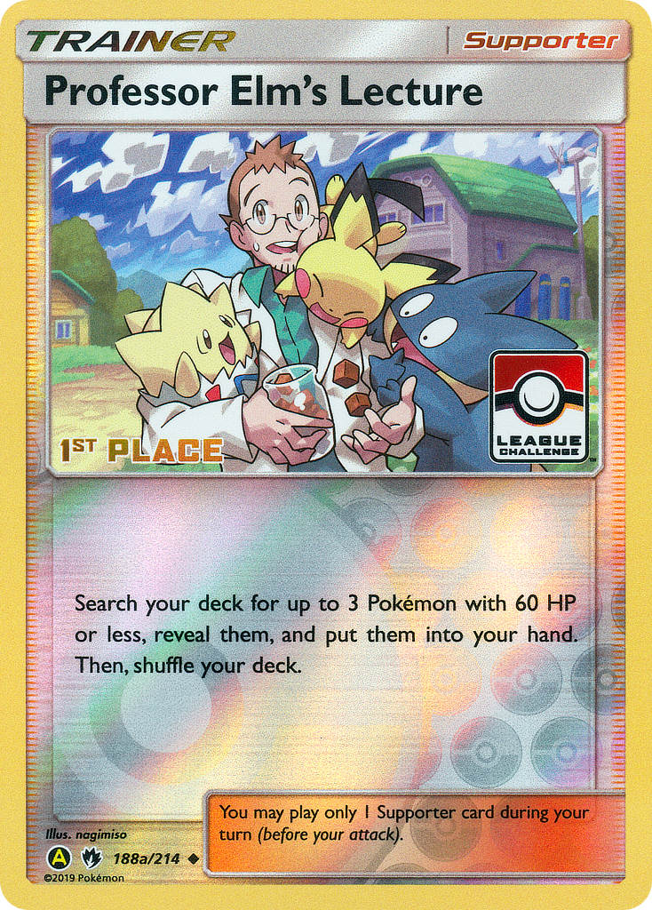 Professor Elm's Lecture (188a/214) (League Promo 1st Place) [Sun & Moon: Lost Thunder] - Comfy Hobbies