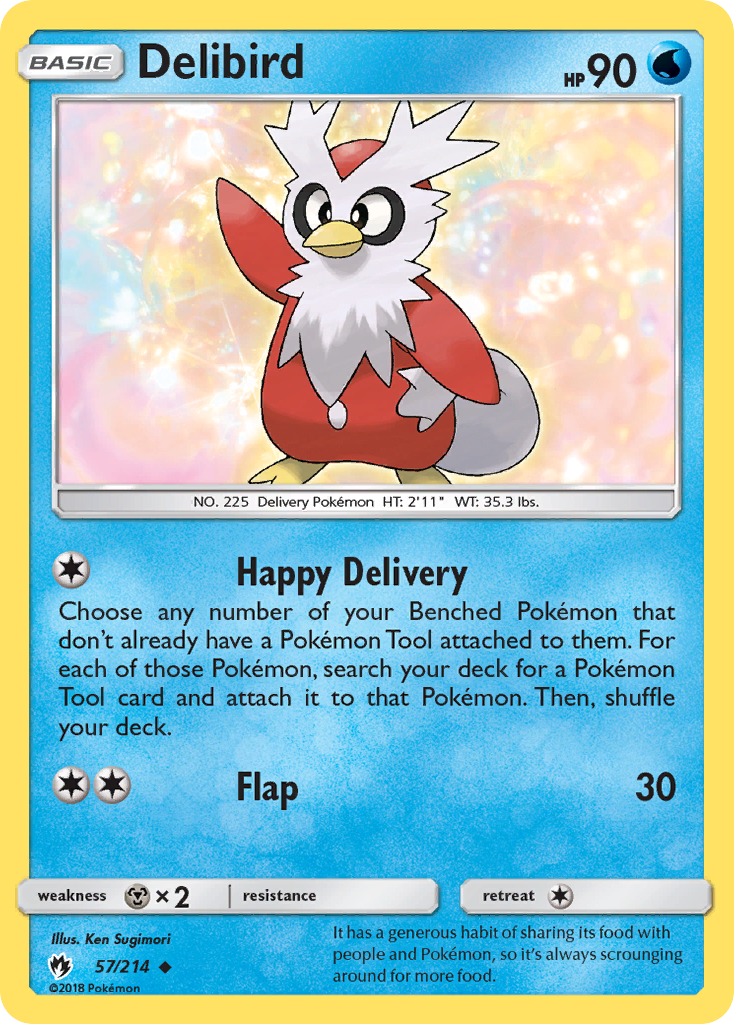 Delibird (57/214) [Sun & Moon: Lost Thunder] - Comfy Hobbies