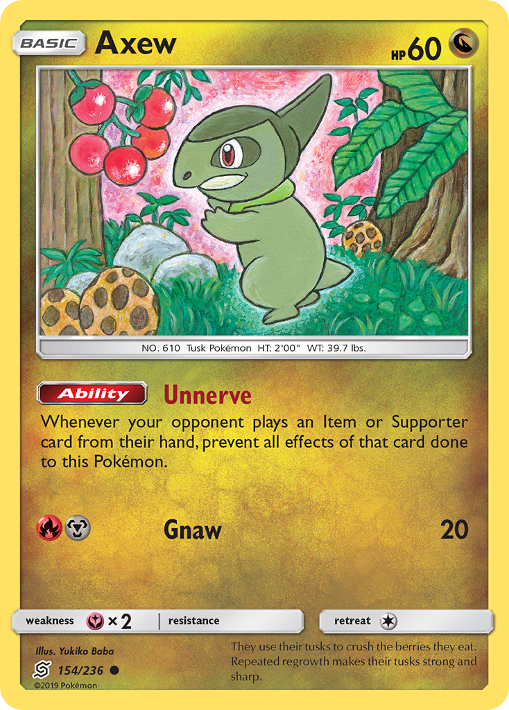 Axew (154/236) [Sun & Moon: Unified Minds] - Comfy Hobbies