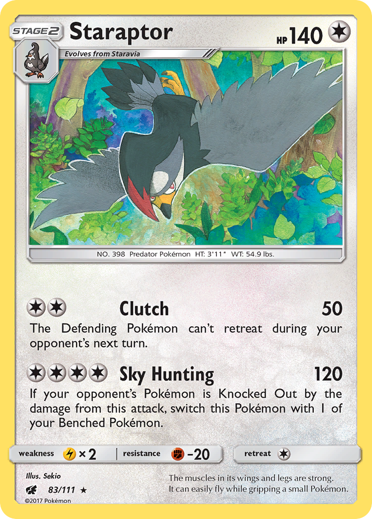 Staraptor (83/111) [Sun & Moon: Crimson Invasion] - Comfy Hobbies