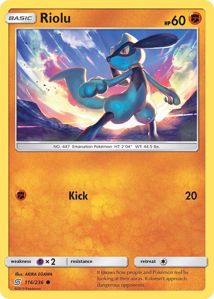 Riolu (116/236) [Sun & Moon: Unified Minds] - Comfy Hobbies
