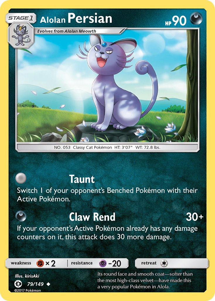 Alolan Persian (79/149) (Cosmos Holo) (Blister Exclusive) [Sun & Moon: Base Set] - Comfy Hobbies