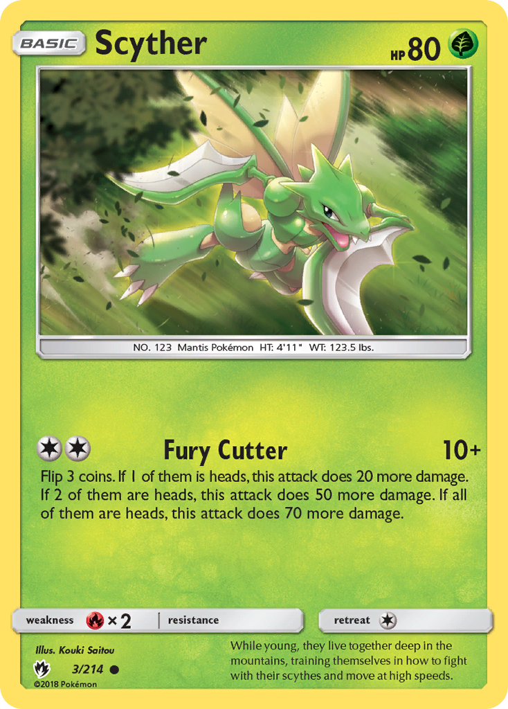 Scyther (3/214) [Sun & Moon: Lost Thunder] - Comfy Hobbies