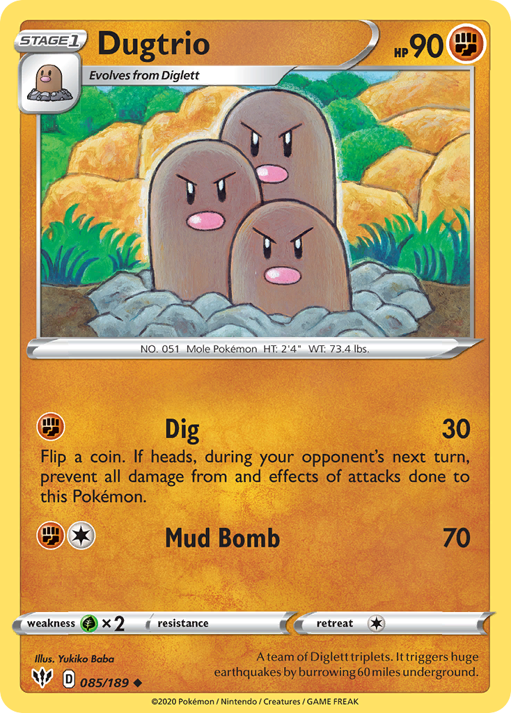 Dugtrio (085/189) [Sword & Shield: Darkness Ablaze] - Comfy Hobbies