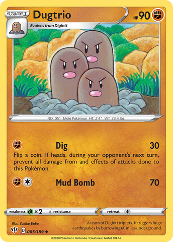 Dugtrio (085/189) [Sword & Shield: Darkness Ablaze] - Comfy Hobbies