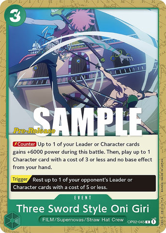Three Sword Style Oni Giri [Paramount War Pre-Release Cards] - Comfy Hobbies