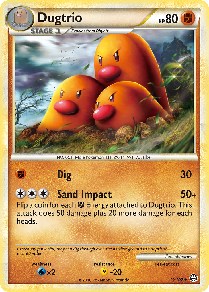 Dugtrio (19/102) [HeartGold & SoulSilver: Triumphant] - Comfy Hobbies