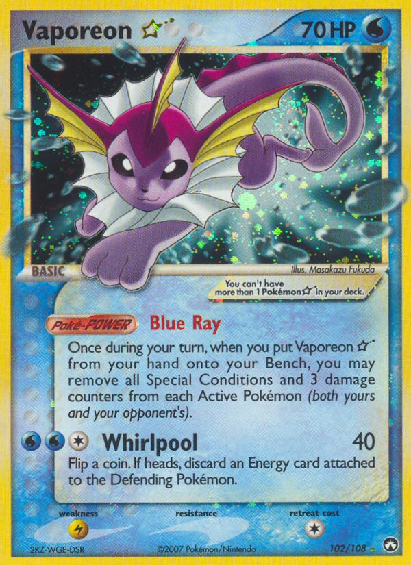 Vaporeon Star (102/108) [EX: Power Keepers] - Comfy Hobbies