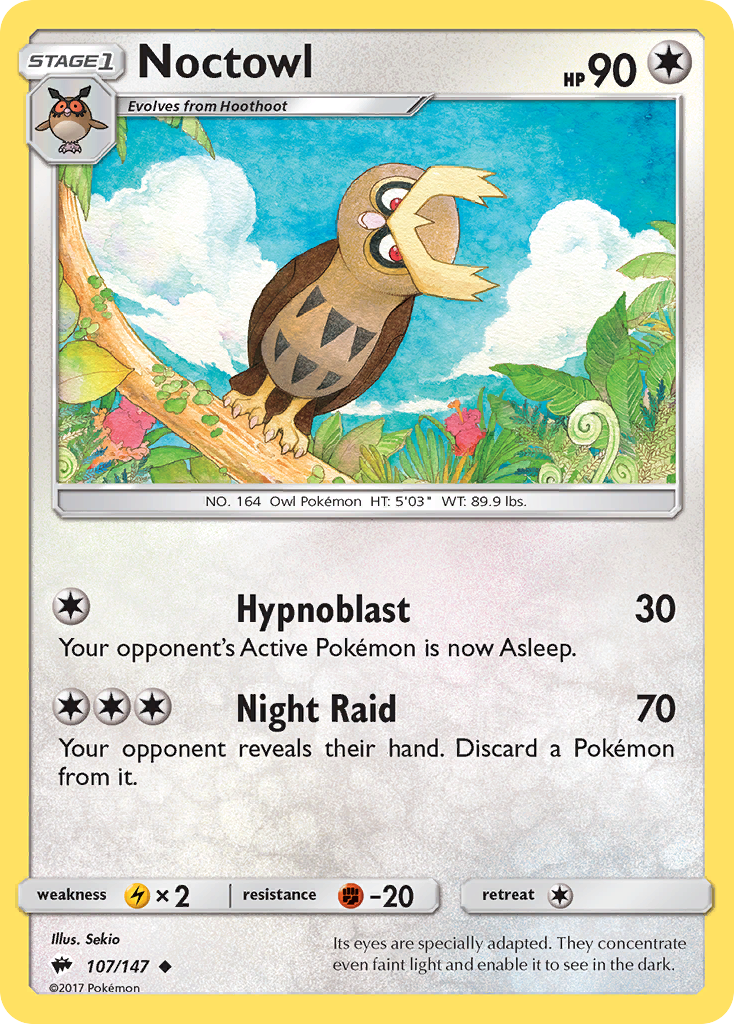 Noctowl (107/147) [Sun & Moon: Burning Shadows] - Comfy Hobbies