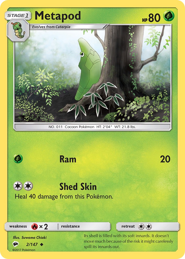 Metapod (2/147) [Sun & Moon: Burning Shadows] - Comfy Hobbies
