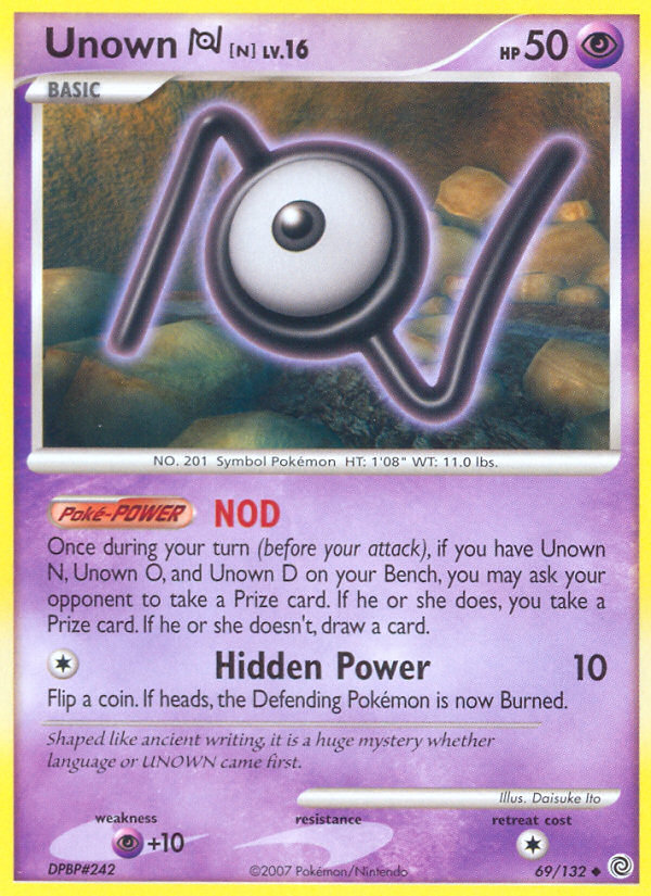 Unown N (69/132) [Diamond & Pearl: Secret Wonders] - Comfy Hobbies