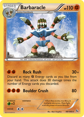 Barbaracle (49/106) [XY: Flashfire] - Comfy Hobbies