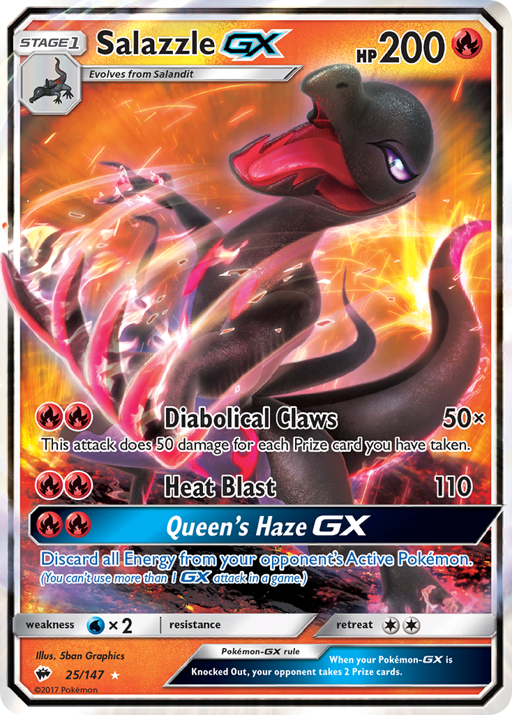 Salazzle GX (25/147) [Sun & Moon: Burning Shadows] - Comfy Hobbies