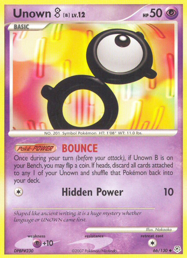 Unown B (66/130) [Diamond & Pearl: Base Set] - Comfy Hobbies