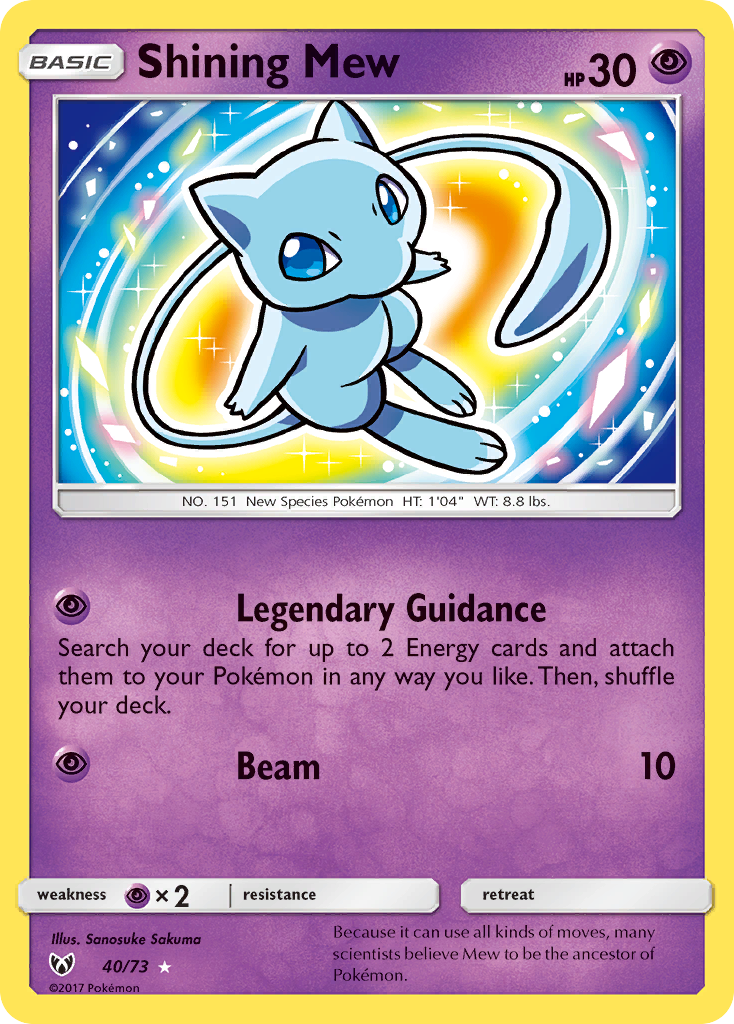 Shining Mew (40/73) [Sun & Moon: Shining Legends] - Comfy Hobbies