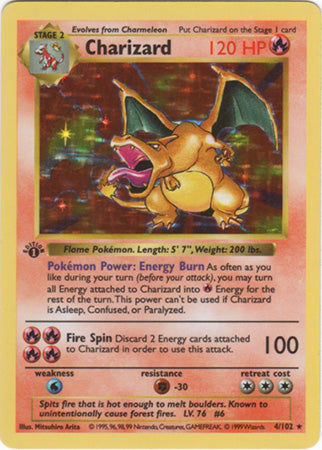 Charizard (4/102) (Shadowless) [Base Set 1st Edition] - Comfy Hobbies
