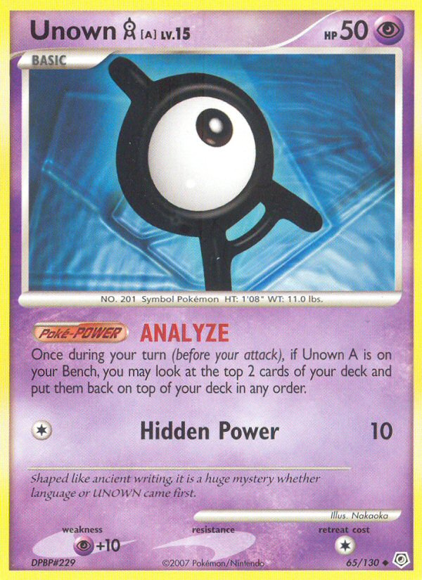 Unown A (65/130) [Diamond & Pearl: Base Set] - Comfy Hobbies