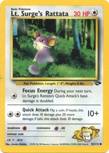 Lt. Surge's Rattata (85/132) [Gym Challenge Unlimited] - Comfy Hobbies