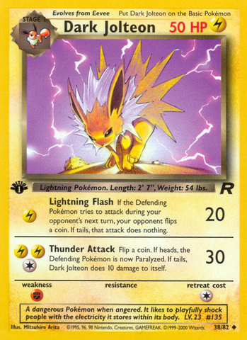 Dark Jolteon (38/82) [Team Rocket 1st Edition] - Comfy Hobbies
