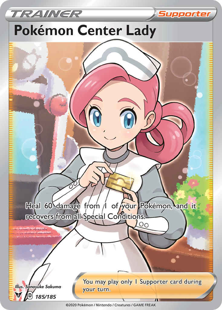 Pokemon Center Lady (185/185) [Sword & Shield: Vivid Voltage] - Comfy Hobbies