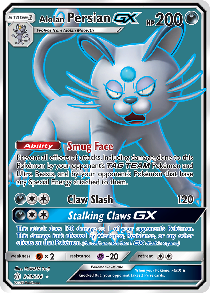 Alolan Persian GX (219/236) [Sun & Moon: Cosmic Eclipse] - Comfy Hobbies