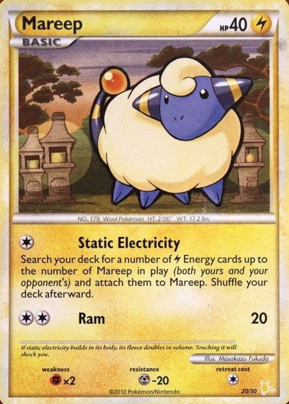 Mareep (20/30) [HeartGold & SoulSilver: Trainer Kit - Raichu] - Comfy Hobbies