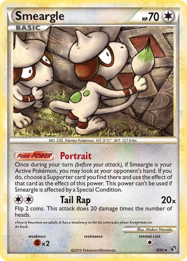Smeargle (8/90) [HeartGold & SoulSilver: Undaunted] - Comfy Hobbies