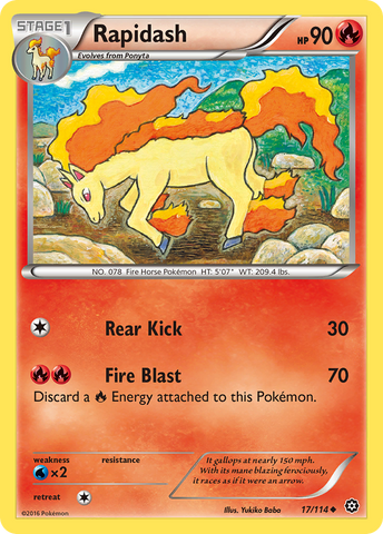 Rapidash (17/114) [XY: Steam Siege] - Comfy Hobbies