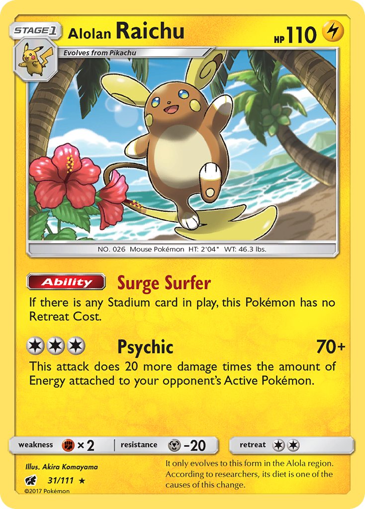 Alolan Raichu (31/111) (Theme Deck Exclusive) [Sun & Moon: Crimson Invasion] - Comfy Hobbies