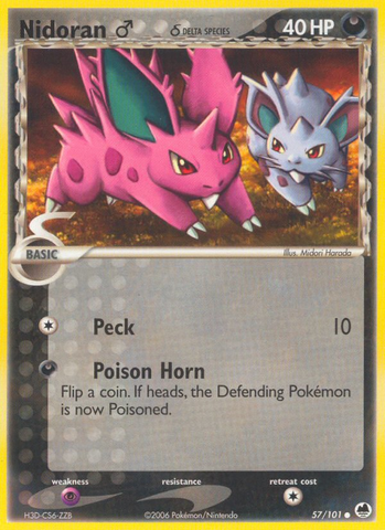 Nidoran (57/101) (Male) (Delta Species) [EX: Dragon Frontiers] - Comfy Hobbies