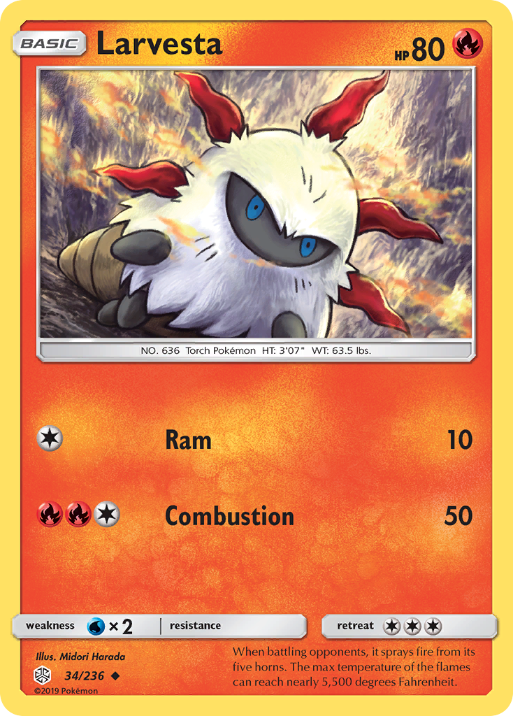 Larvesta (34/236) [Sun & Moon: Cosmic Eclipse] - Comfy Hobbies