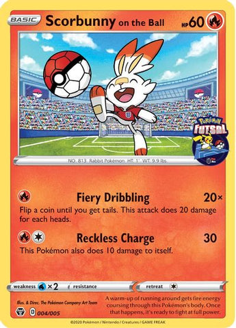 Scorbunny on the Ball (004/005) [Pokemon Futsal Collection] - Comfy Hobbies