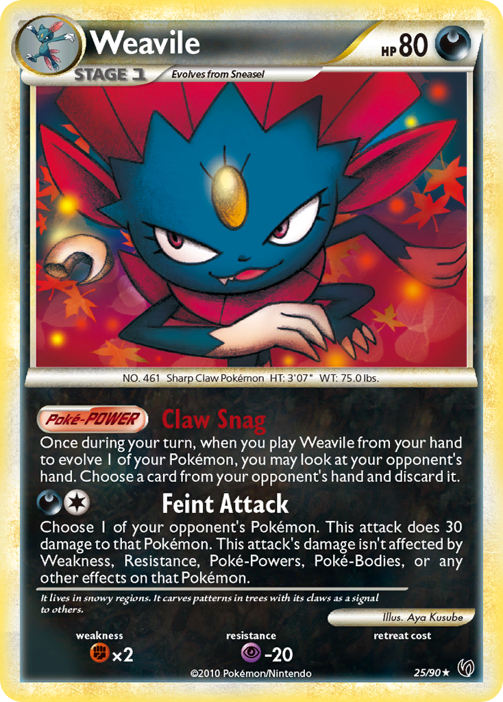 Weavile (25/90) [HeartGold & SoulSilver: Undaunted] - Comfy Hobbies