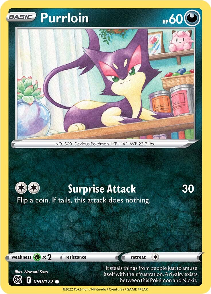 Purrloin (090/172) [Sword & Shield: Brilliant Stars] - Comfy Hobbies