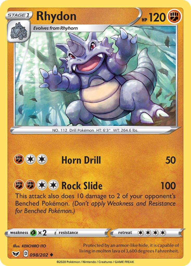 Rhydon (098/202) [Sword & Shield: Base Set] - Comfy Hobbies