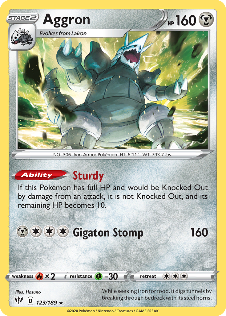 Aggron (123/189) [Sword & Shield: Darkness Ablaze] - Comfy Hobbies