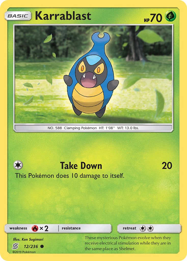 Karrablast (12/236) [Sun & Moon: Unified Minds] - Comfy Hobbies