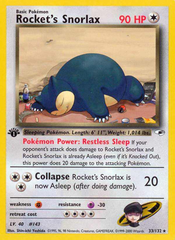 Rocket's Snorlax (33/132) [Gym Heroes 1st Edition] - Comfy Hobbies
