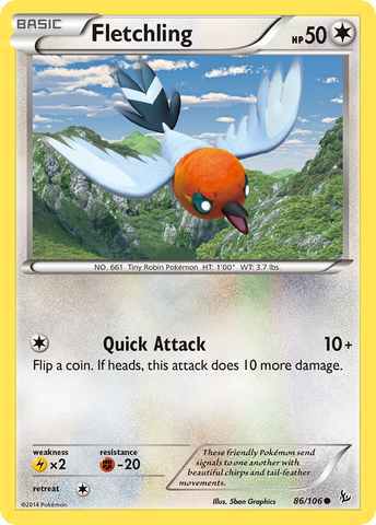 Fletchling (86/106) [XY: Flashfire] - Comfy Hobbies
