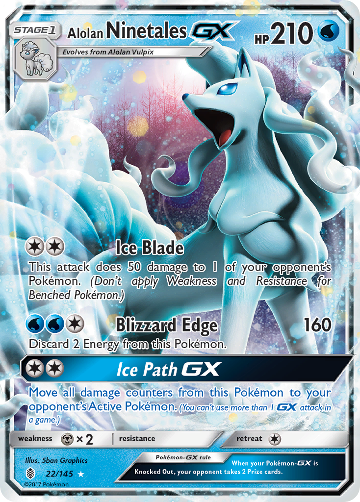 Alolan Ninetales GX (22/145) [Sun & Moon: Guardians Rising] - Comfy Hobbies